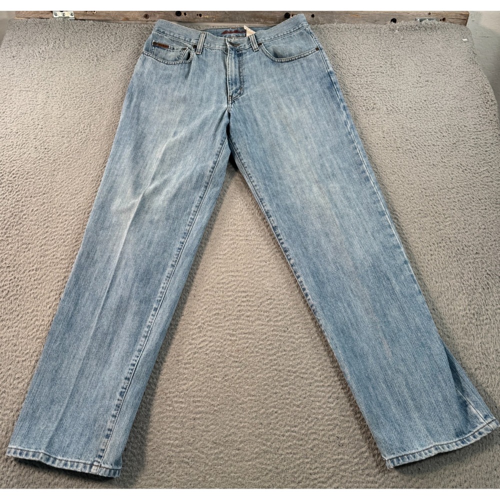 Eddie Bauer Jeans Men's 32x30 Blue Denim Cotton Relaxed Straight Workwear Skater